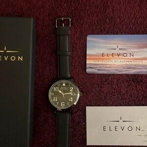 Black Leather Men's Watch